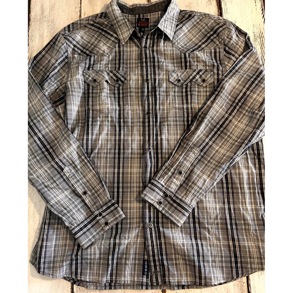 Moon Shine Spirit by Brad‎ Paisley Men's Long Sleeve Shirt Gray and Black XXL - Picture 12 of 13
